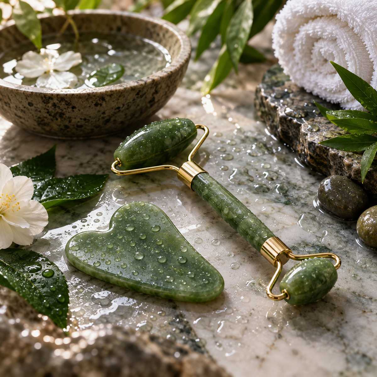 Kit Masajeador Facial Jade